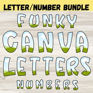 Funky Canva Letters/Numbers Templates Bundle, Canva Letter Alphabet Frame Template Design, Custom Canva Frame, Drag/Drop Letters/Numbers