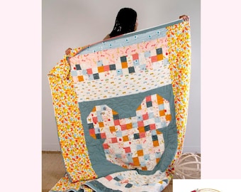 Twin size Mickey Mouse quilt pattern, twin size , crib size