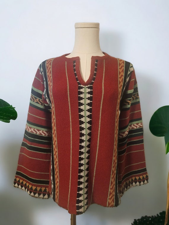 Vintage Boho Aztec Sweater 70s