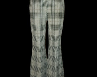 Pantalon à carreaux pour femmes fait main vintage des années 70