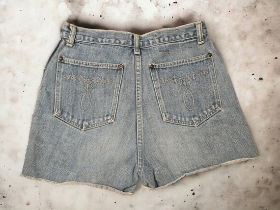 80s Vintage Shorts Bluejean Denim Highwasted Cost… - image 2