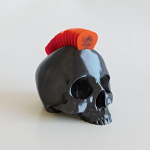 Skull Guitar Pick Holder 3D Print Silk Black