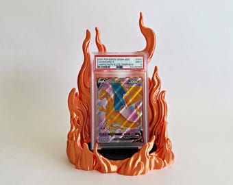 Flame Graded Card Display Stand – PSA, MTG, Sports Card Holder – Desk Decor