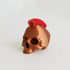Skull Guitar Pick Holder 3D Print Bronze