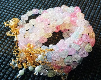 Colored Heart Crack Beads Bracelet | Handmade Heart Bracelet With Extender | Heart Bracelet | String Bracelet | Colorful Bracelet |