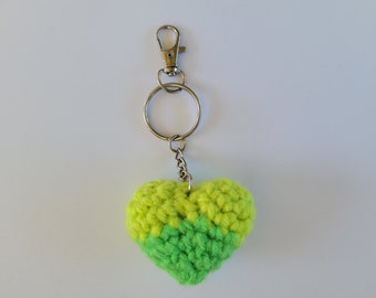 Yellow/Green Heart Keychain