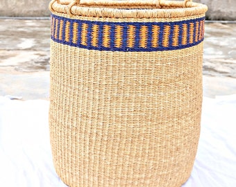 Cesta de lavandería, Cesta hecha a mano, Decoración del hogar, Cesta, artesanía, Cesta hecha en Ghana