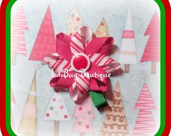 LiliBug Holiday Candy Cane Hair Clippie