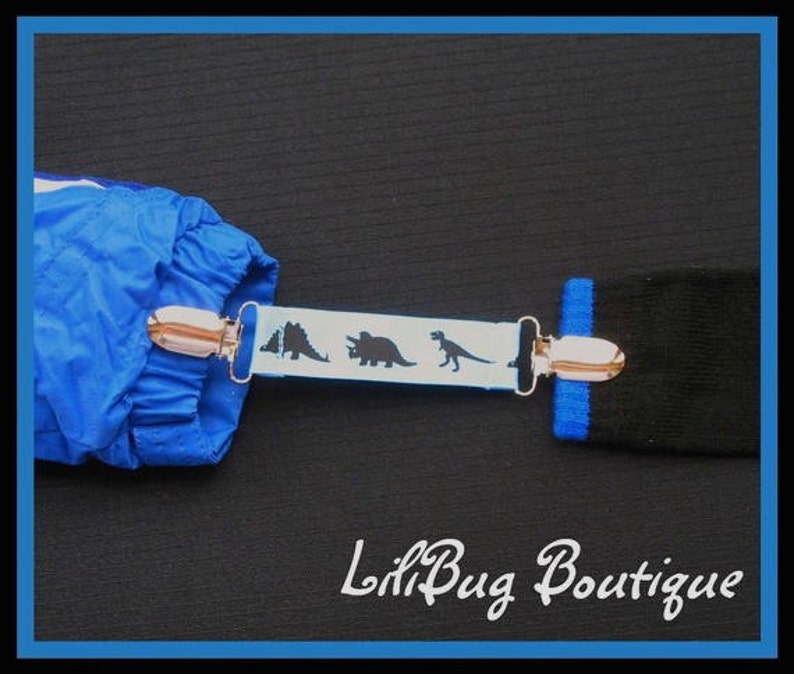 LiliBug DINOSAUR Mitten Clip Set Attaches Gloves to Coat image 2