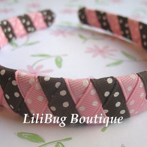 LiliBug M2MG Sweeter Than Chocolate Dot Woven Headband