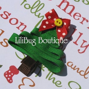 LiliBug Winter Christmas Tree Hair Clip image 2