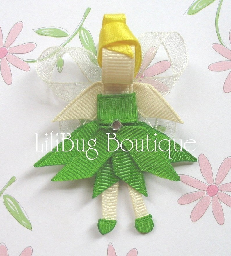 LiliBug PRINCESS Tinkerbell Fairy Hair Clip Bow image 1