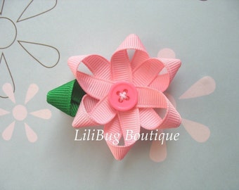 LiliBug Pink Flower Hair Bow