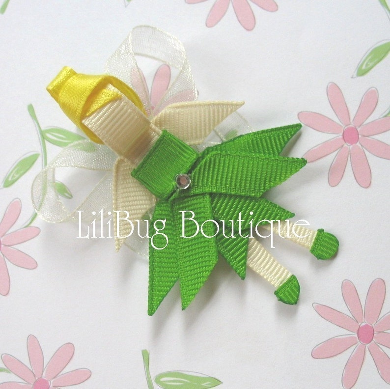 LiliBug PRINCESS Tinkerbell Fairy Hair Clip Bow image 2