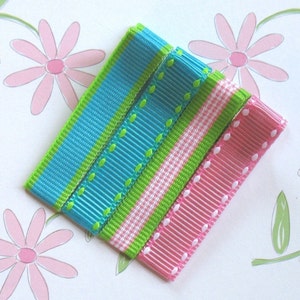 LiliBug プレッピー ストライプ コレクション ヘアクリップ 4個セット