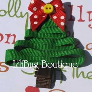 LiliBug Winter Christmas Tree Hair Clip image 1