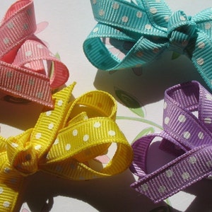 LiliBug MULTI POLKA DOT Butterfly Style Hair Bow Set of 6 image 4