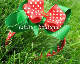 LiliBug Watermelon Woven Headband and Hairbow Set