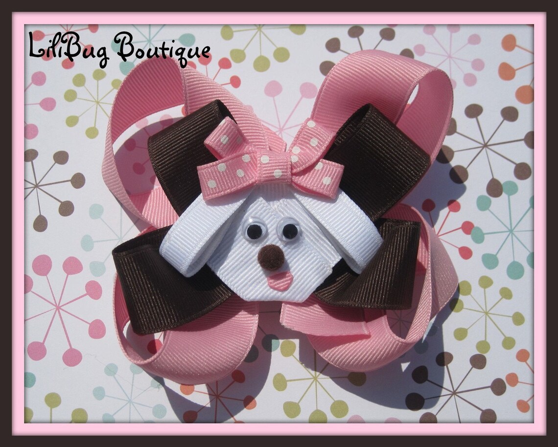 Adorable Puppy Dog Hair Bow Etsy
