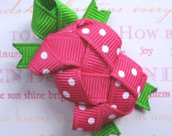 LiliBug Pink / White Polka Dot M2MG TURTLE Hair Clip