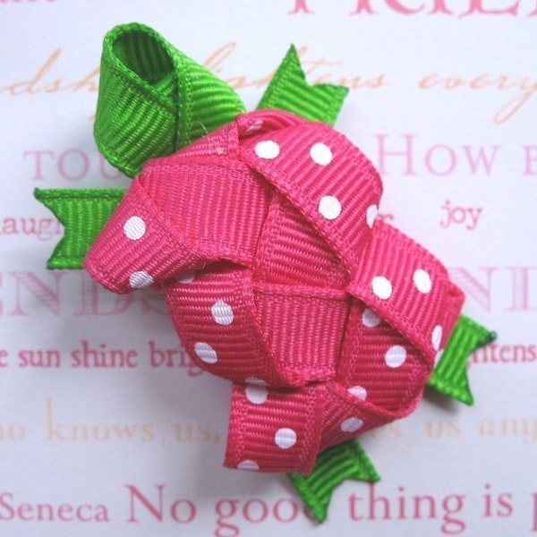 LiliBug Pink / White Polka Dot M2MG TURTLE Hair Clip