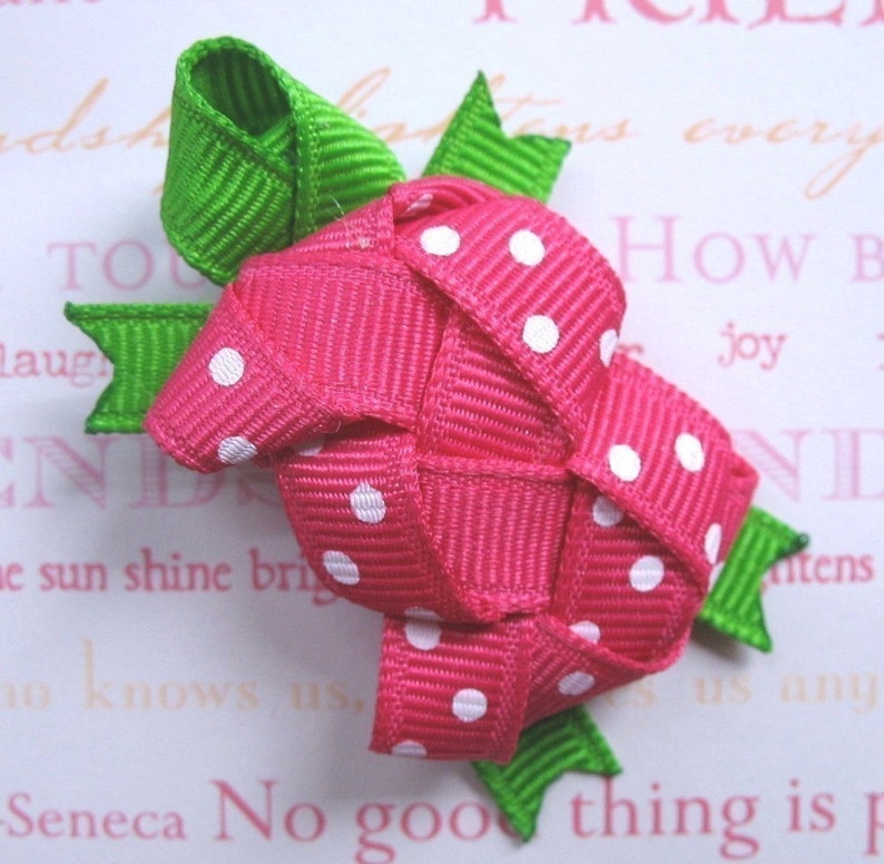 LiliBug Pink / White Polka Dot M2MG TURTLE Hair Clip image 1