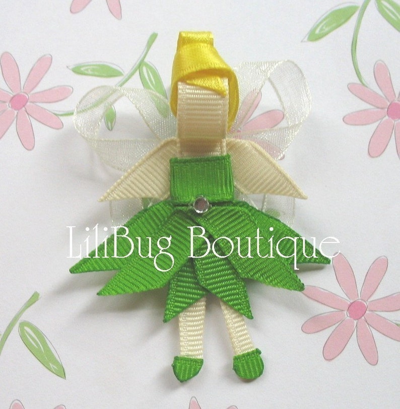 LiliBug PRINCESS Tinkerbell Fairy Hair Clip Bow image 5