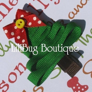 LiliBug Winter Christmas Tree Hair Clip image 3