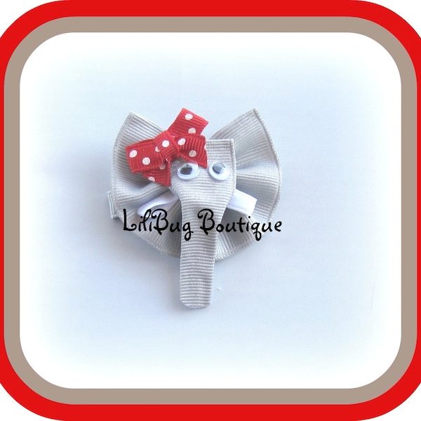 LiliBug Ellie the Elephant Hair Clip - Choose your Bow Color