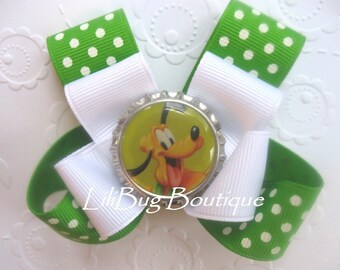 LiliBug PLUTO Puppy Dog BottleCap Layered HairBow