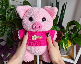 Cute Pig Amigurumi Crochet Pattern PDF | Soft Plush Pig Toy | DIY Animal Plush