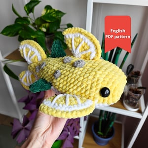 Lemon Shark Amigurumi PDF Pattern | Whale Shark Crochet Tutorial | Sea Animal Toy DIY | English Pattern
