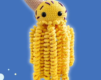 Jellyfish Ice Cream Amigurumi Crochet Pattern PDF | Cute Sea Creature Plush | Beginner-Friendly