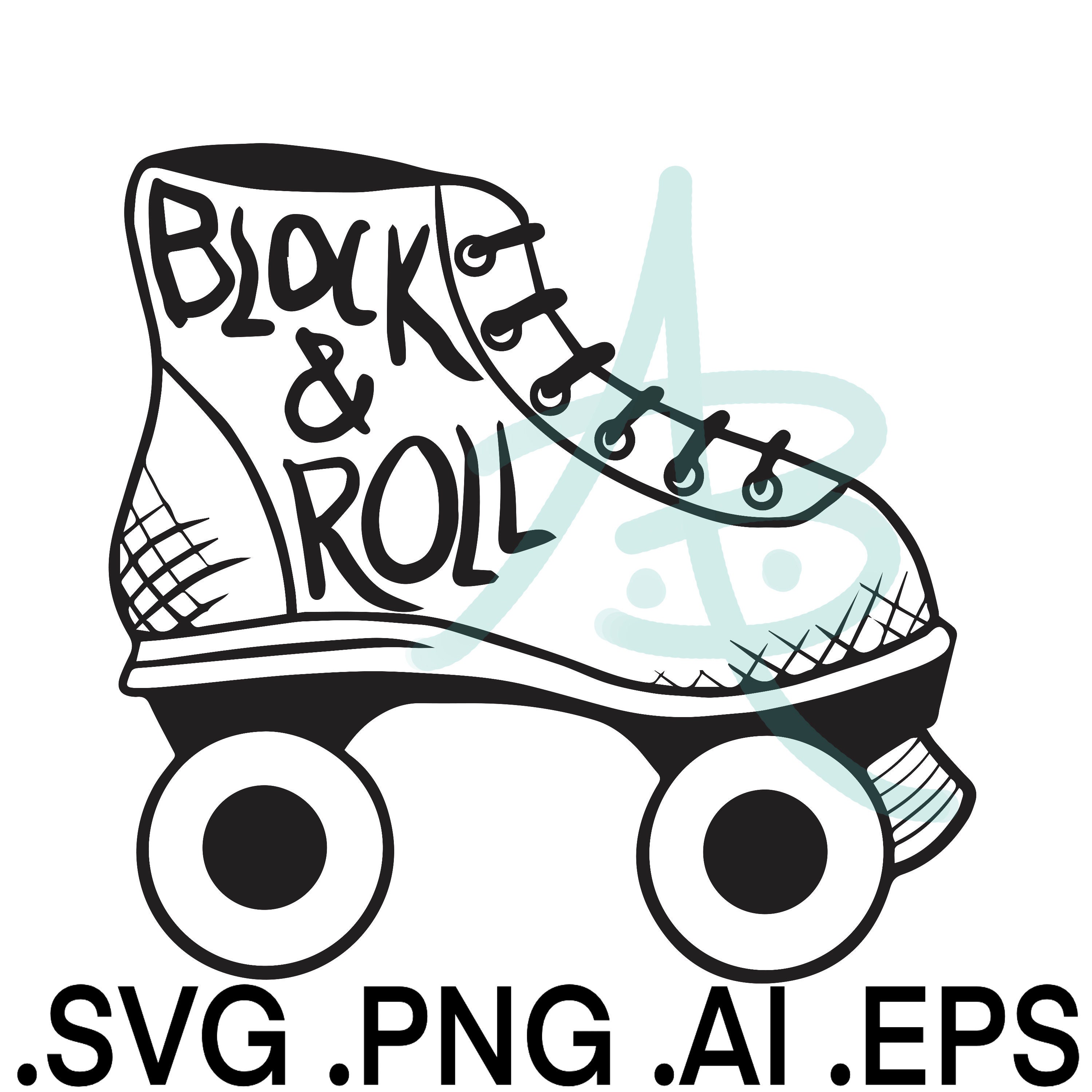 Block&roll Skate Quad Roller Derby Svg Png Ai Eps Etsy