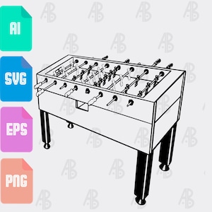 Biliardino, Calcio da tavolo, Foos - svg, png, ai, eps, Download DIGITALE istantaneo per Cricut, CNC, laser e altri progetti di taglio, stampa, masterizzazione