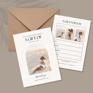 Sjabloon cadeaubon fotograaf, fotografiecadeaubon, bewerkbare cadeaubon, cadeaubon voor fotograaf