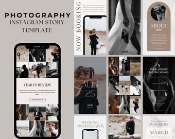 Photographer Instagram Story Template | Wedding Photography Instagram Stories | Photography Pricing List | Social Media Canva Template