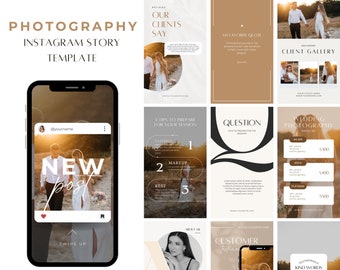 Photographer Instagram Story Template | 60 Wedding Photography Business Instagram Templates | Canva Social Media Templates + CONTENT IDEAS