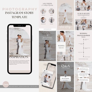 Hochzeitsfotografie Instagram Story Vorlagen | Canva (Digitaler Download)