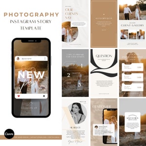 Hochzeitsfotografie Instagram Story Vorlagen | Canva (Digitaler Download)