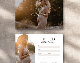 Plantilla de certificado de regalo para fotógrafo/Tarjeta de regalo editable (Canva)