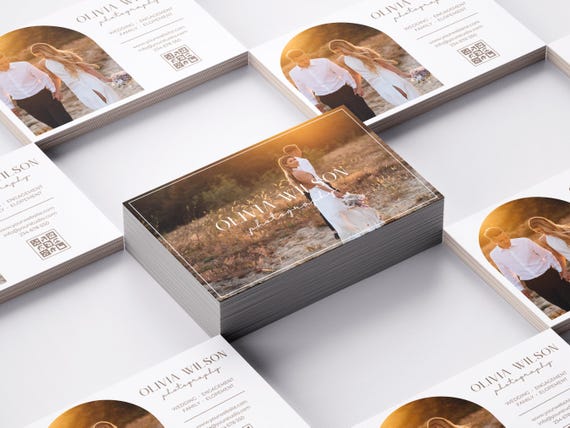 Boho Photography Business Card Template, Canva Design (85x55 mm)