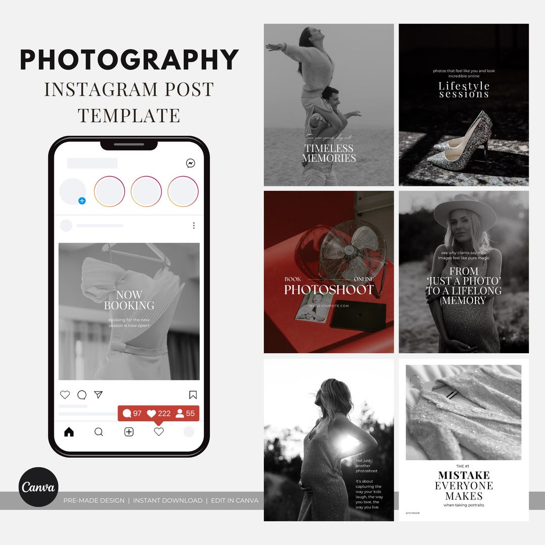 30 Instagram Post Canva Templates | Social Media Content Pack ...