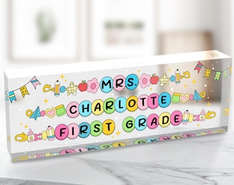 Custom Teacher Name Desk Name Plaque, Teacher Desk Decor, Teacher Name Sign, Back To School Gift, Teacher Appreciation Gift