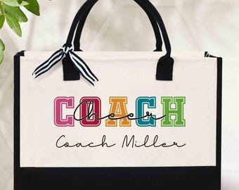 Personalized Cheer Coach Tote Bag, Cheerleading Coach Gift,Thank You Gift For Coach, Coach Mom Gift, Team Gift, Dance Coach Gift, Dance Mom