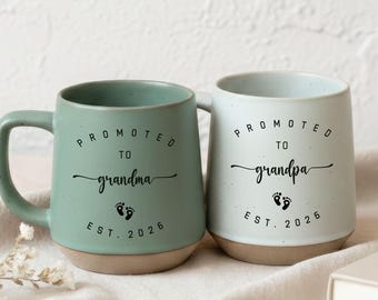 Promoted to Grandma/Grandpa Mug EST 2026, Pregnancy Announcement, Grandparents Mug, First Time Grandpa Gift For New Grandma, New Grandpa Mug