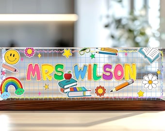 Custom Teacher Desk Name Plate, Teacher Desk Sign, Personalized Name Plate, Custom Name Teacher Gifts, Appreciation Gifts for Teacher