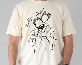 Custom Photo With Your Own Text Shirt For Dad, Fathers Day Gifts, Personalized Dad Portrait Shirt, Dad Birthday Gifts, Gift for Husband