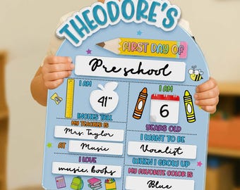 Personalized First And Last Day School Sign, Back to School Acrylic Sign, Kindergarten 1st Day of School Sign, First Day School School Board