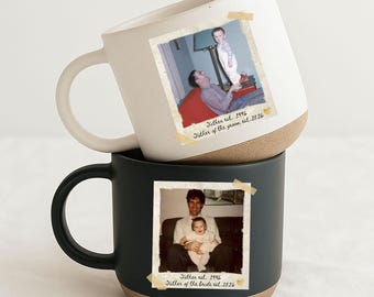 Custom Vintage Photo Father of the Groom Father of the Bride Pottery Mug, Gift for Dad, Parents Wedding Gifts, Mom And Dad Gifts For Wedding